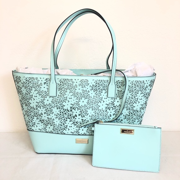 kate spade Handbags - Kate Spade NEW WITH TAGS Lace Large Tote 2 pc